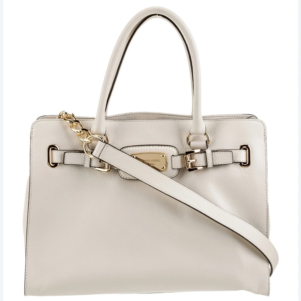 Michael Kors White Satchel with Gold Hardware